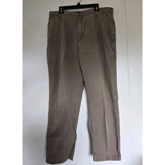 Carhartt Pants Mens 38x32 Brown Dungaree Canvas Carpenter Workwear B175 MUS Work - Picture 1 of 9